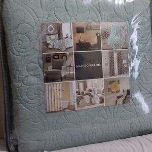 Madison Park Quilt Set in Sage Green For Full/ Queen Size